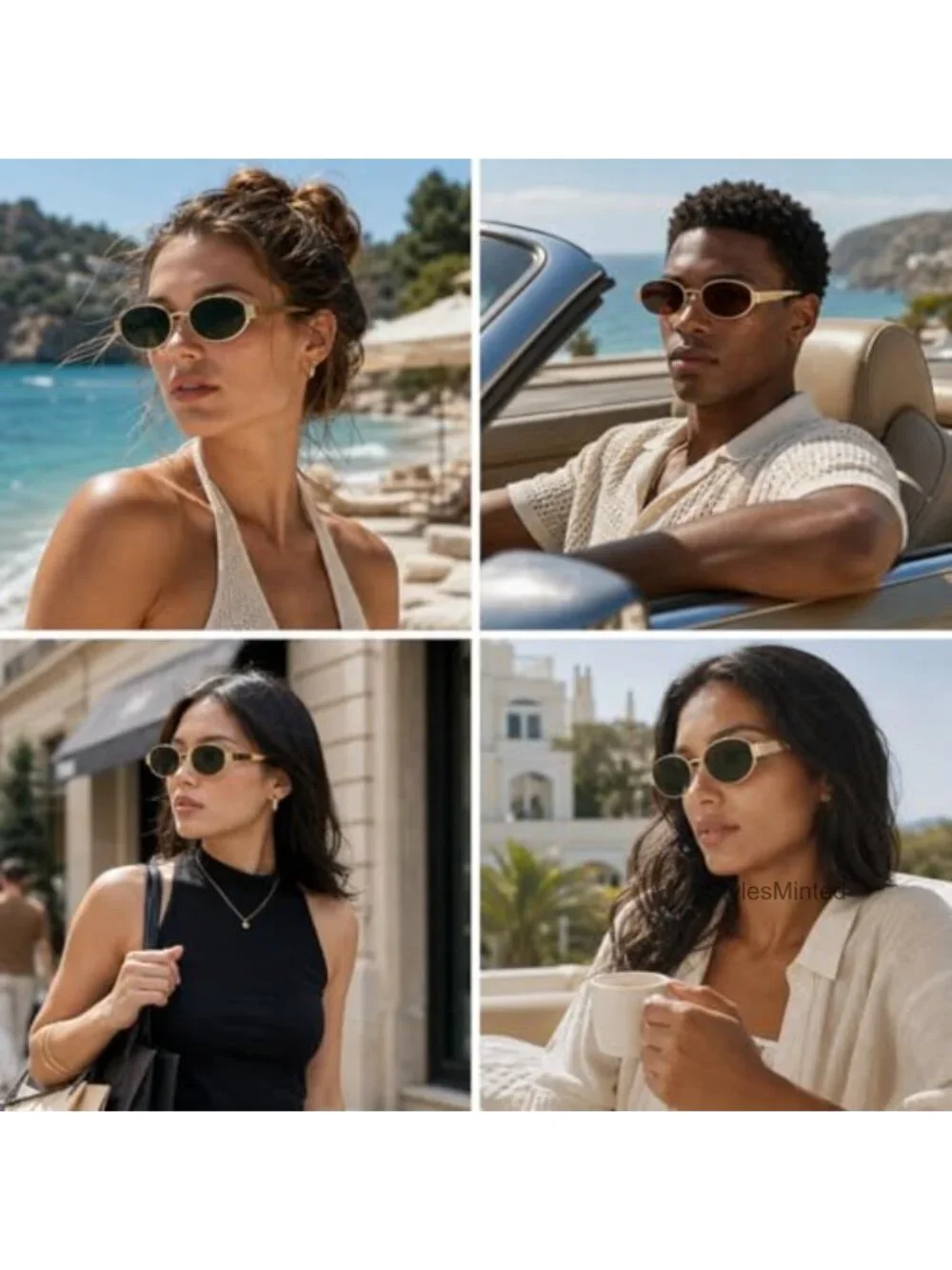 Retro Oval Metal Sunglasses UV400 Protection Trendy Shades